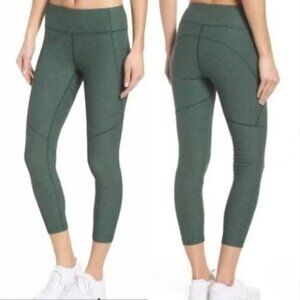 Outdoor Voices Heather Green Warm Up Cropped Leggings - Size XS